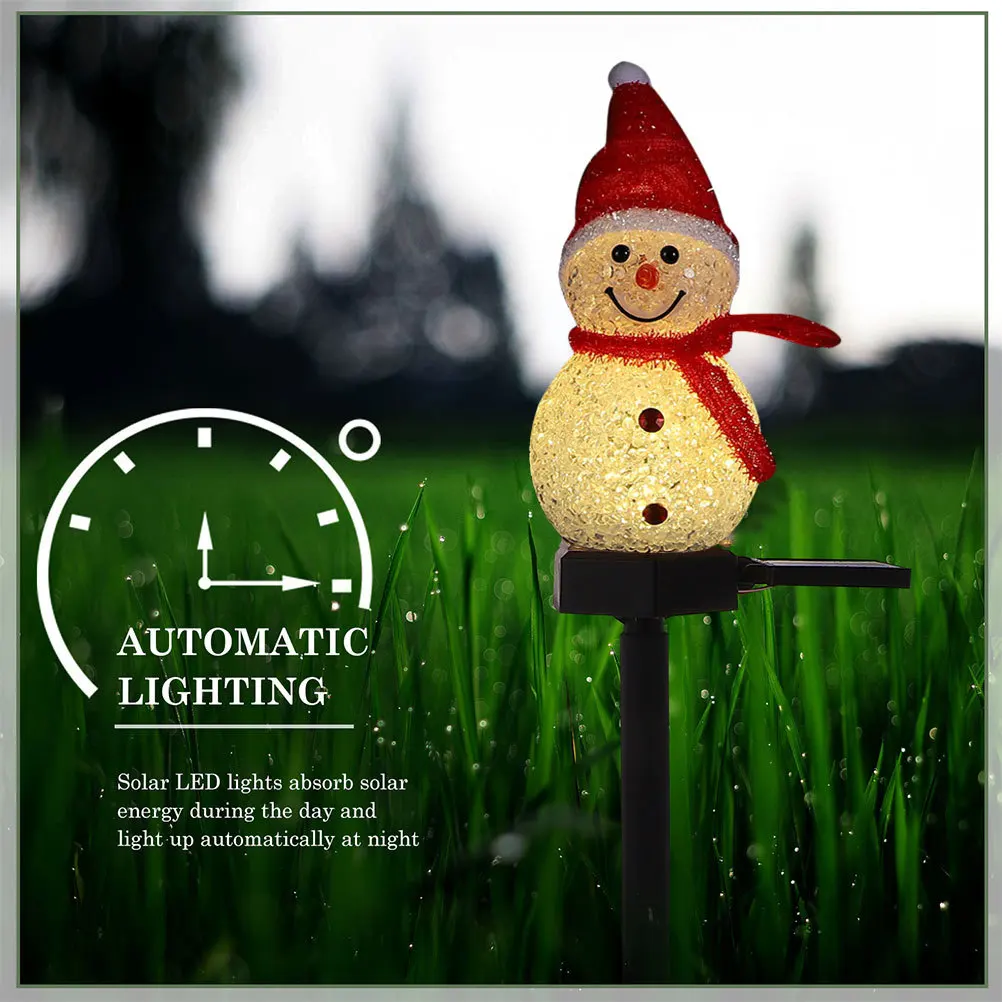 

2pcs Solar Ground Inserting Snowman Outdoor Garden Lamp Decorative Christmas Lawn Light Yard Solar Light Ornament