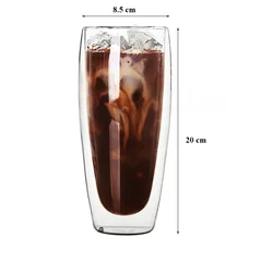 1 Pcs Large capacity 650ML double layer morning water glass cup Household Drinkware Milk Juice Cup