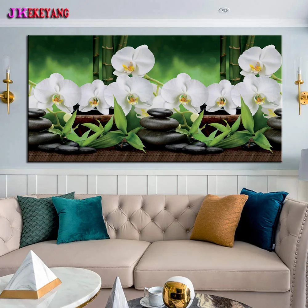 Big Size 5D DIY Diamond Painting Butterfly Orchid Flowers Diamond Embroidery Painting DIY Mosaic Gift Home Decor Y5238