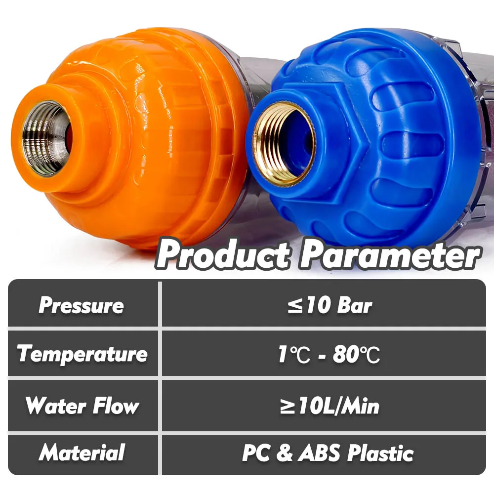 40μm Prefilter w/ 6-19mm Pagoda Brass Hose Adaper Quick Joint Reuse 316 Stainless Steel Screen Irrigation Tube Filter Impurities