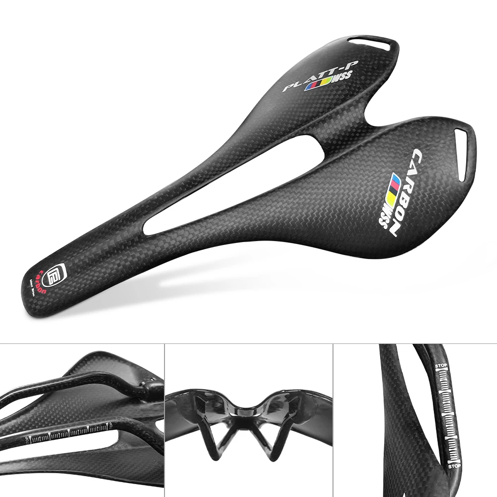 Full Carbon Saddle for Men, Ultralight Selle, Road Bike Seat, Racing Saddle, Seat Mat, Bike Spare Part, 3K, Vtt