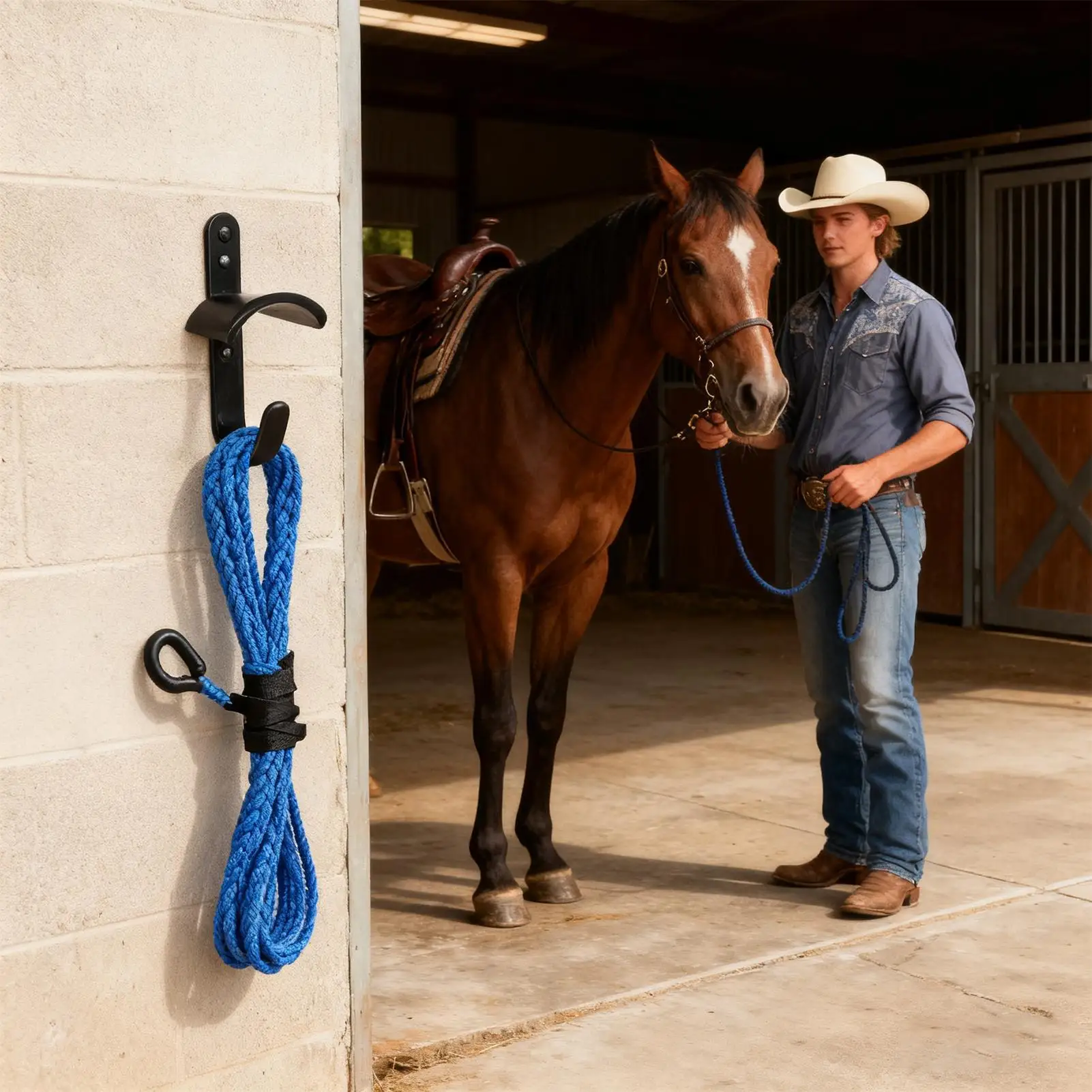 

Настенный держатель с уздечкой, настенное крепление, сверхмощная вешалка для киоска, стойка для укрытия лошади для дома, заднего двора, двора, парка, сада, дома