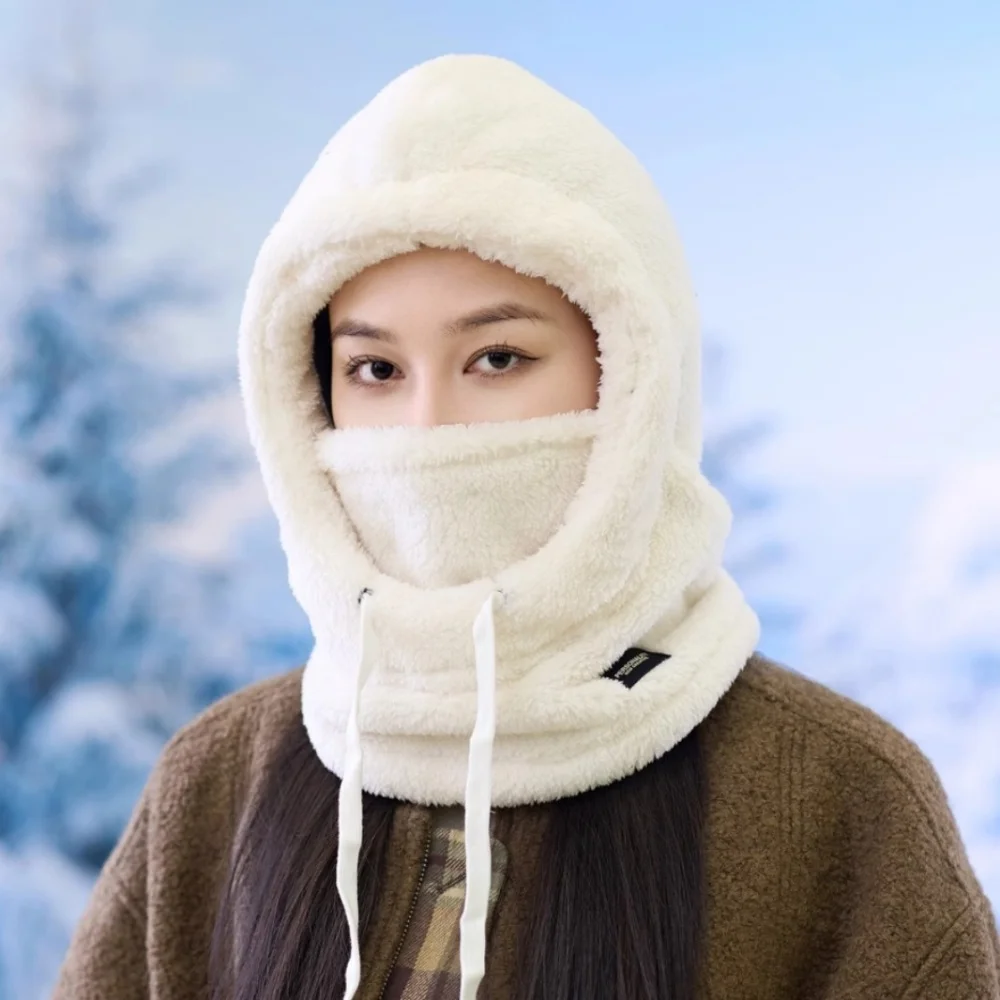 3 في 1 الصوف أفخم قبعة وشاح قناع الوجه مجموعة النساء الرجال بيني قبعة الرياضة في الهواء الطلق يندبروف القبعات سميكة الدافئة هود قبعة