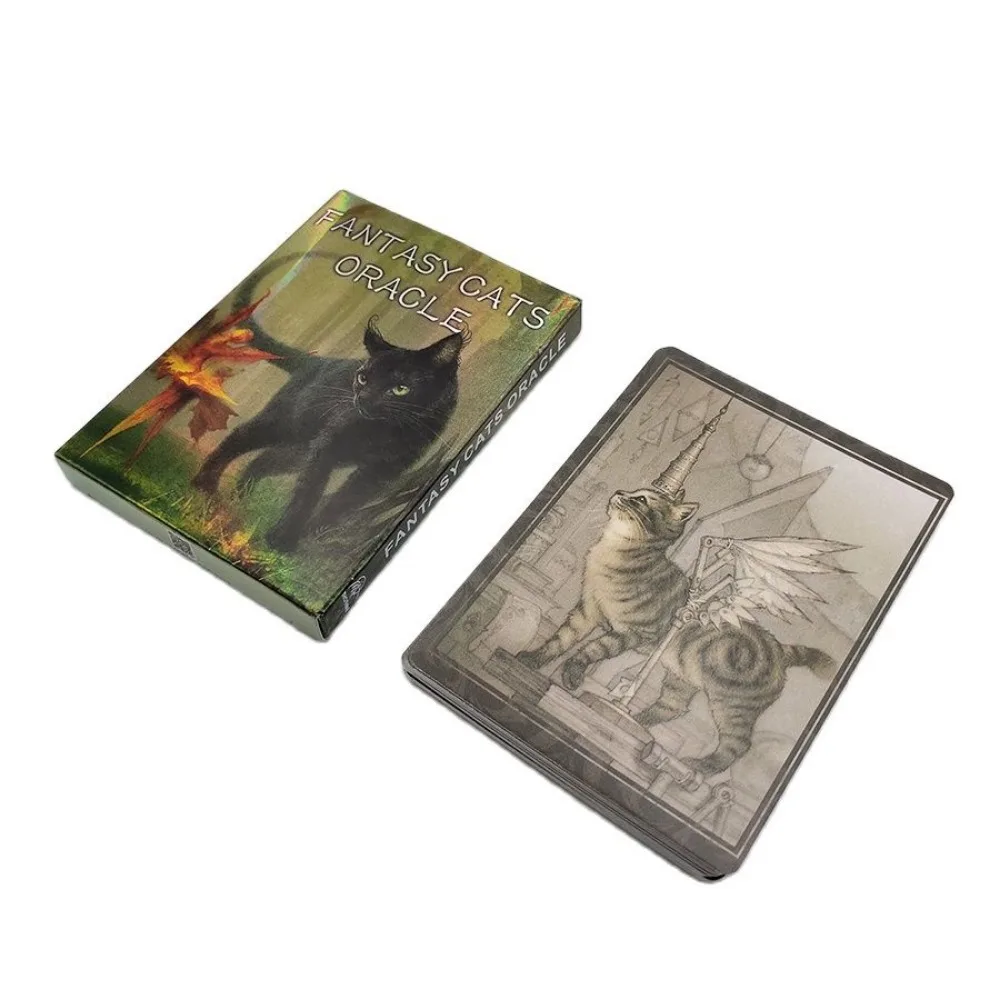 Fantasy Cats Oracle Deck 9.3*6.7ซม. การ์ด Oracle 24 ชิ้น