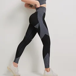 Leggings da Yoga a vita alta da donna palestra Fitness Leggings senza cuciture pesca Hip Running pantaloni sportivi abbigliamento sportivo