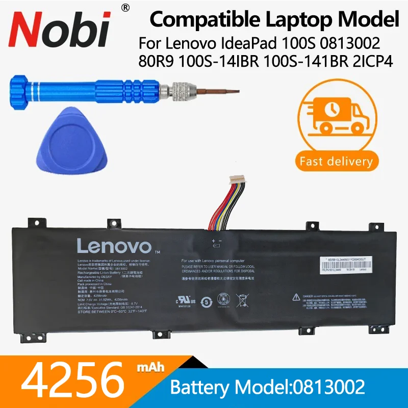 Nobi แบตเตอรี่แล็ปท็อป NC140BW1-2S1P ใหม่สำหรับ Lenovo IdeaPad 100S 0813002 100S-14IBR 80R9 100S-141BR 2ICP4 31.92WH แบตเตอรี่4200mAh