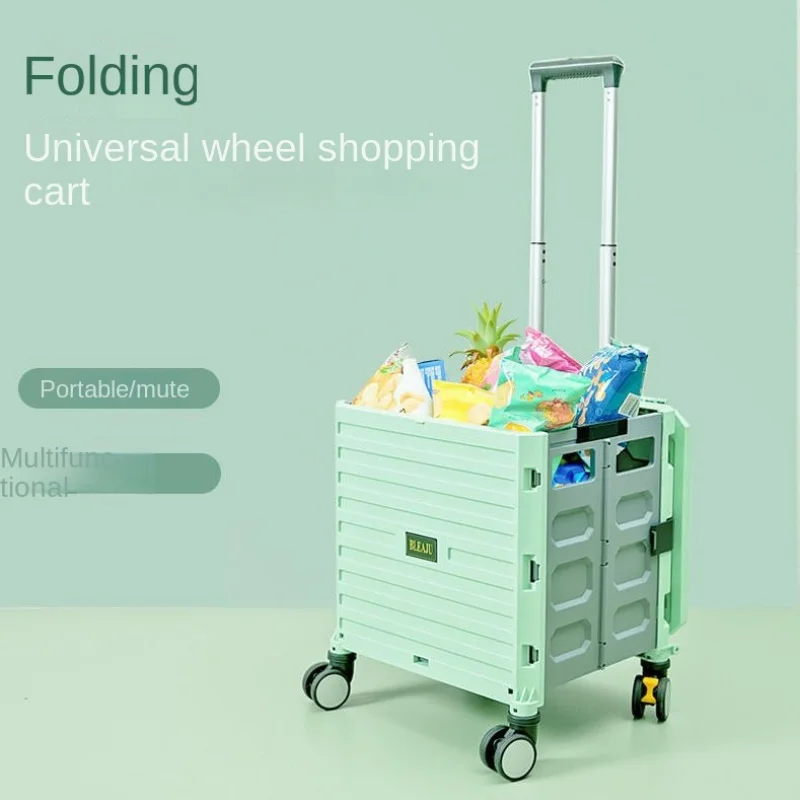 Outdoor Portable Folding Household Camping Storage Box Express Stall Car Large Capacity Universal Wheel Ultra Light Trolley