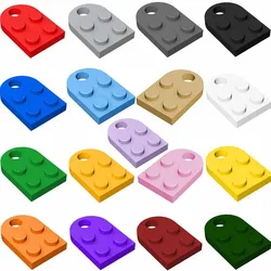 Coupling Plate 2x3 with Rounded End and Pin Hole Building Block Brick MOC Parts DIY Heart Key Ring Necklace Toys Gift 60pcs/Lot