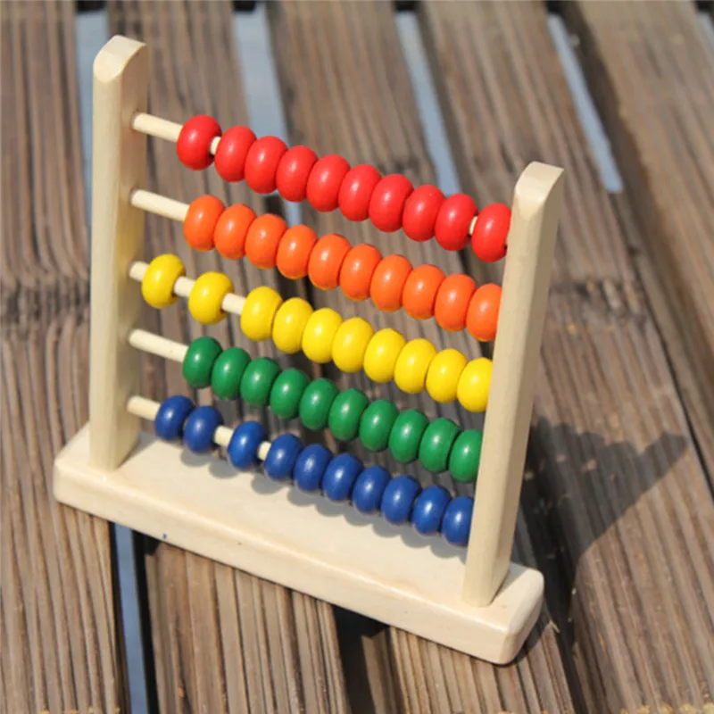 Mini Wooden Abacus Children Early Math Learning Toy Numbers Counting Calculating Beads Abacus Montessori Educational Toy