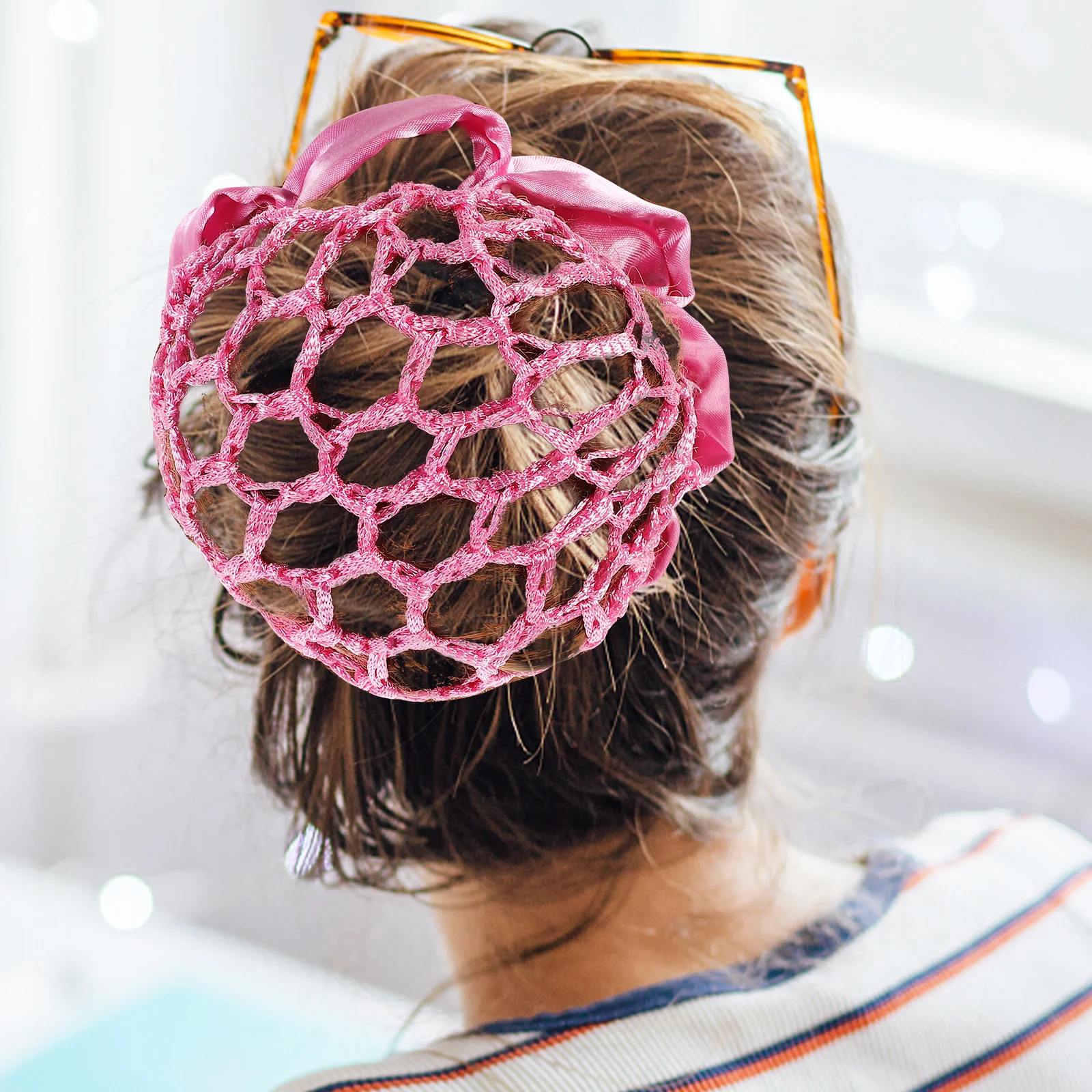 

5Pcs Elastic Hairnet Girl Hair Bun Holder Durable Reusable Dance Snood Hair Holder Accessory Girl Snood Elastic Hairnet