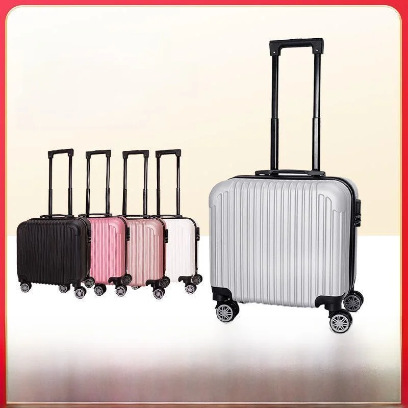 

Большой небольшой чемодан для ручной клади, дорожный легкий 8-дюймовый ящик с паролем, гладкие вращающиеся колеса для мужчин и женщин