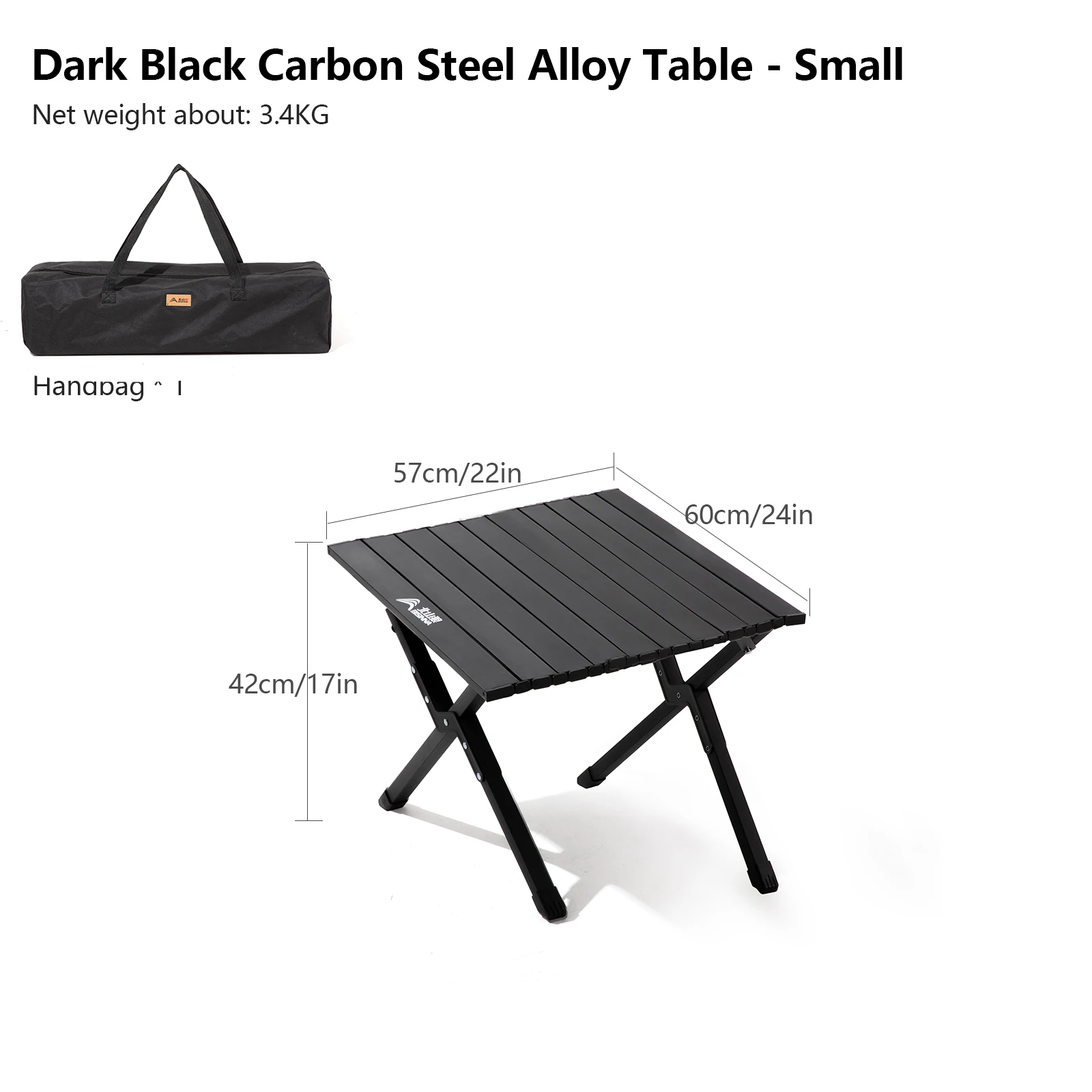 BISINNA Outdoor Loempia Tafel Draagbare Klaptafel Koolstofstaal Bureau voor Picknick Kamperen Wandelen Reizen Barbecue Met Draagtas