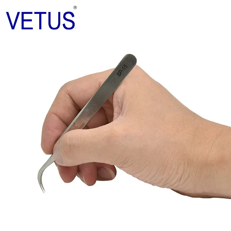 VETUS SP-11 SP-15 Anti-Static Antimagnetic Stainless Steel Tweezers Set For Electronic Mobile Phone Repair Tools Kit