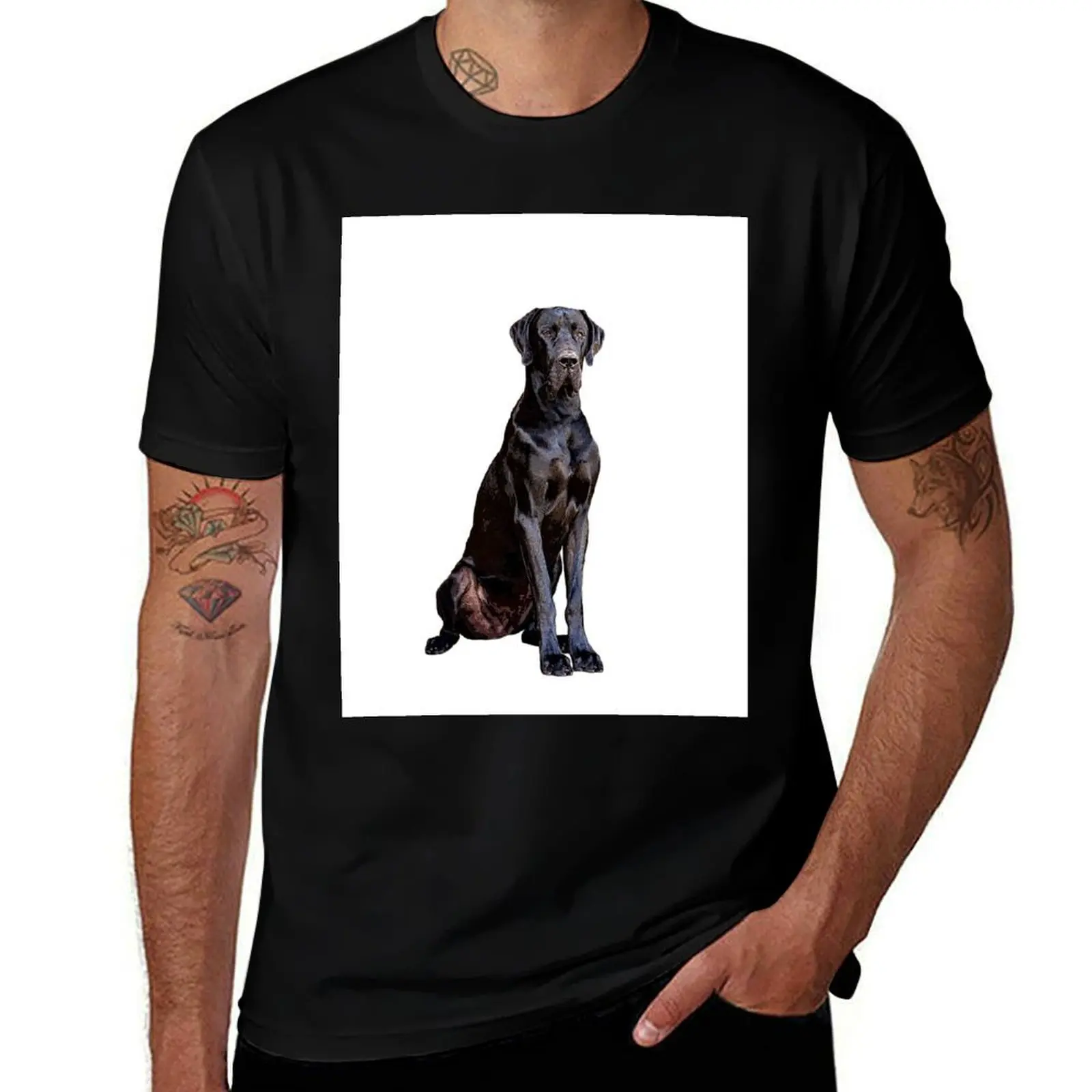 

Great Dane Stunning Black Dog of Elegance T-Shirt Work Wear Breathable Tee