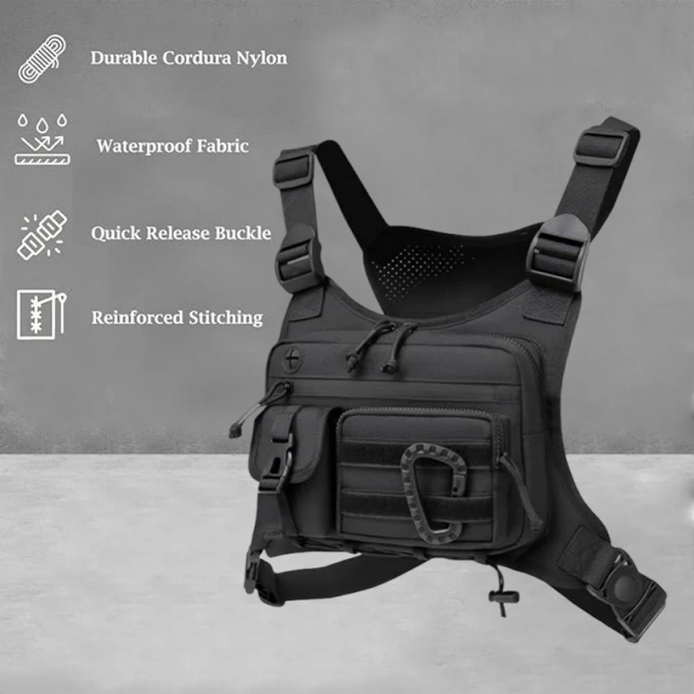 Outdoor Trendy Functionele Rugzak Multi Pocket Multifunctionele Vest Borsttas Verstelbare Riem Reizen Woon-werk Sportrugzak
