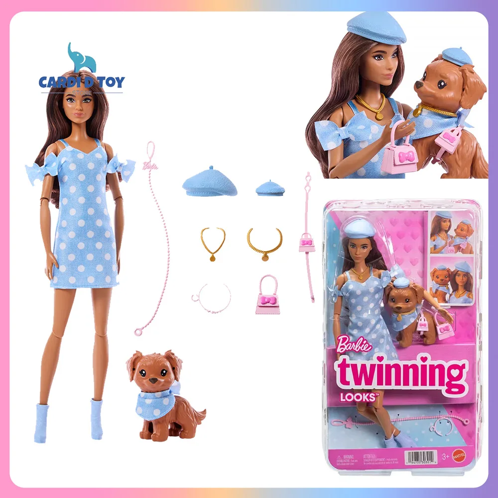 

New Original Barbie Happy Moments Series Action Figure Energetic Poodle Cocker Spaniel Collectible Souvenir Gift Merchandise