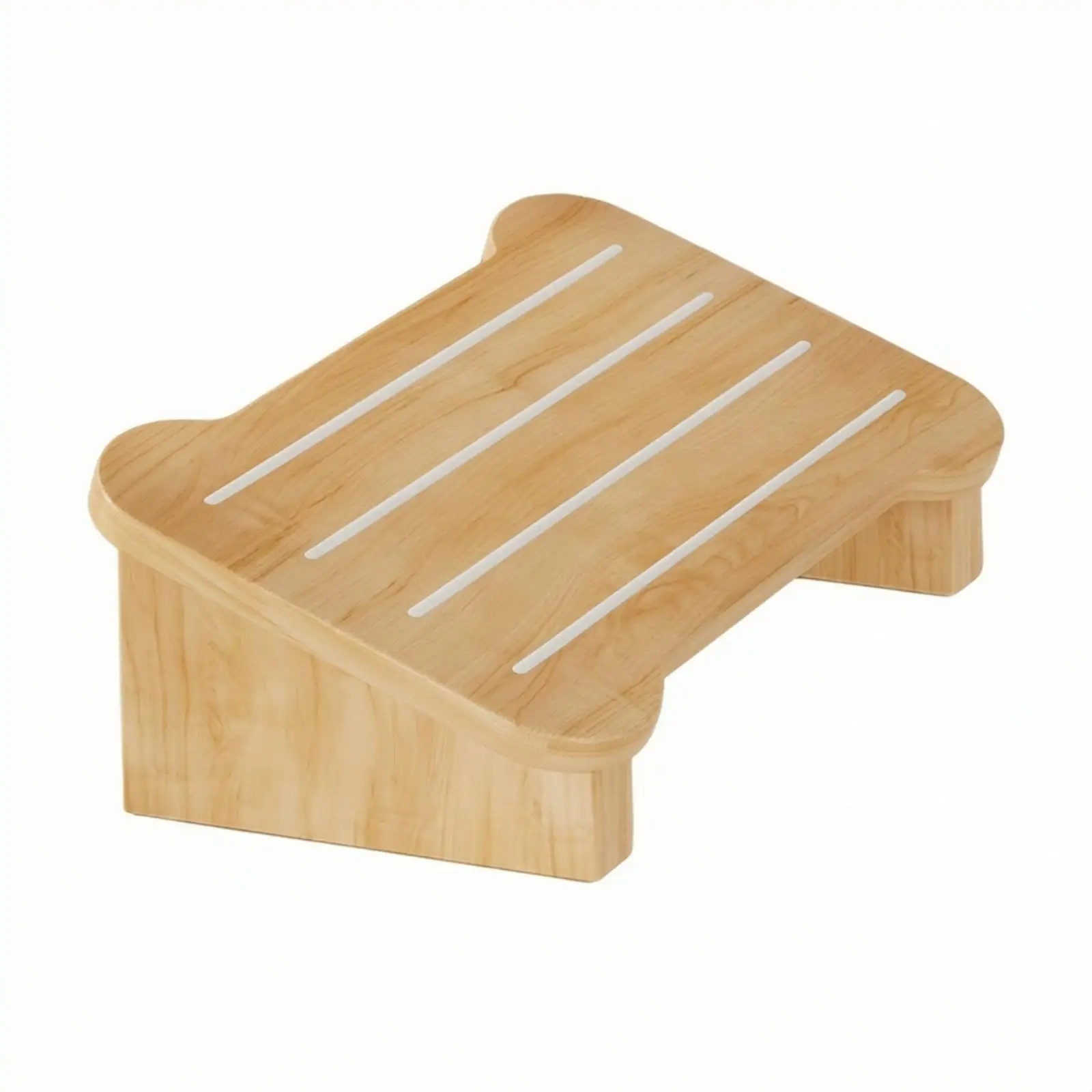 Raised Under-Desk Footrest Stool Sturdy Under Desk Footrest Natural Slanted Foot