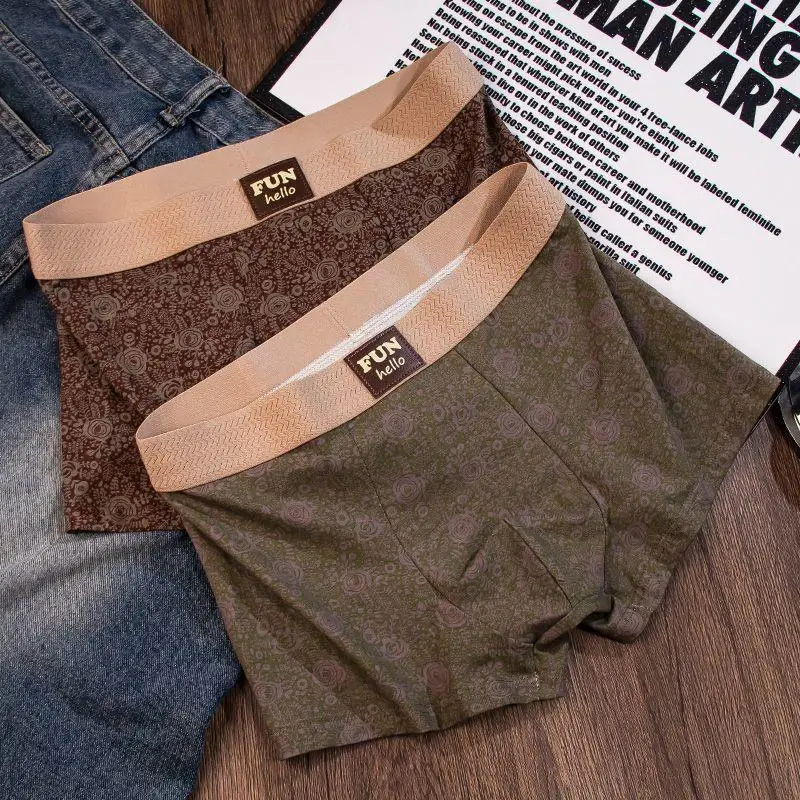 

Men's Pure Cotton Breathable Comfortable Four-Corner Underwear Loose Sports Boxer orts Home Clothes Men's Briefs