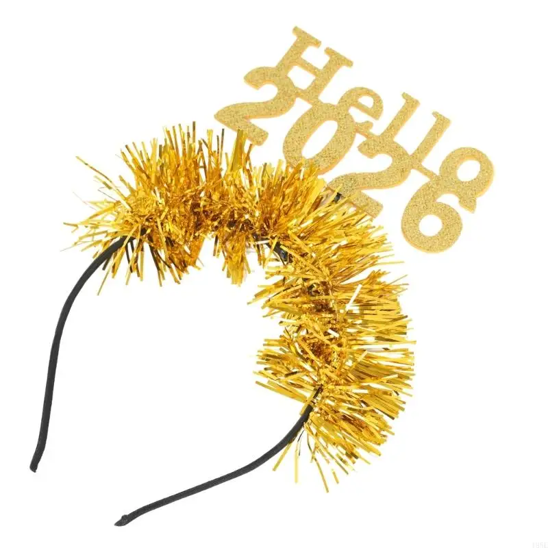 195E Cappello Capodanno Fasce per capelli Accessori per capelli 2026 Fasce Capodanno per donna Uomo Forniture per feste