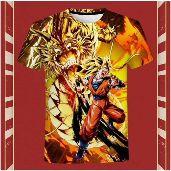 

Summer New Japanese Animation Short-sleeved T-shirt 3D Printing T-shirt Men's Casual Round Neck Women's Comfortable T-shirt Top