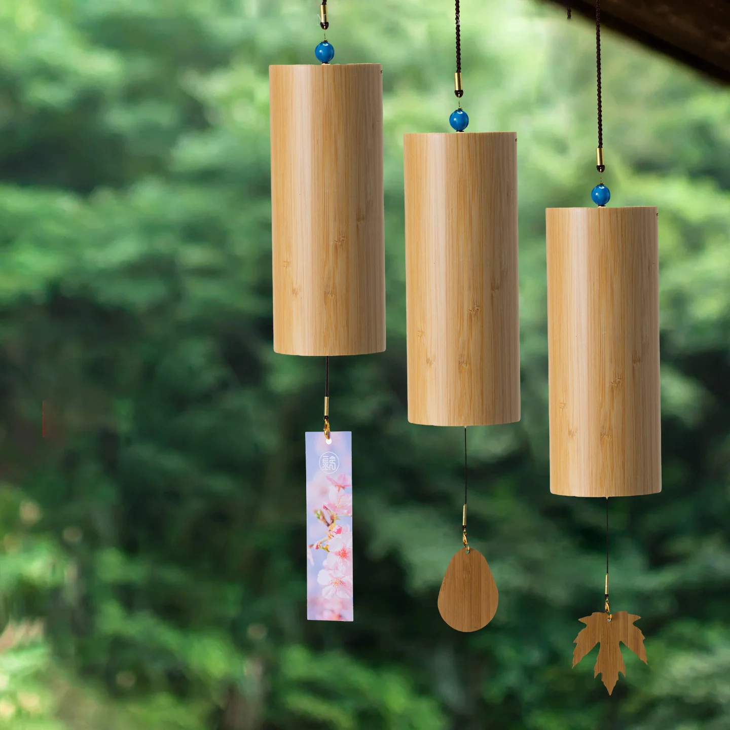 Japanese Bamboo Wind Chime Musical Chord Windchime with Soothing Sound Meditation Zen Wind Chimes for Outdoor Patio Garden Decor