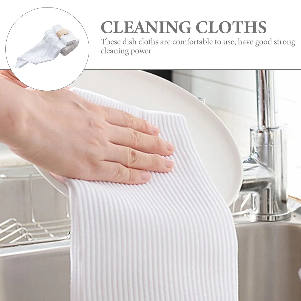 4Pcs Antibacterial Superfine Fiber Dish Towels Scratchresistant Kitchen Cleaning Cloths White Dish Towels