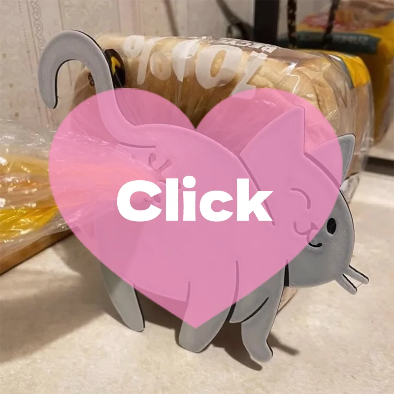 Kitchen Gadgets Novelty - 2 adet 3D Kedi Popo Ekmek