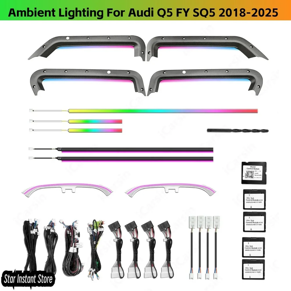 

Carbon Fiber Ambient Light for Land Rover Defender 110 130 L663 2020+, Car Interior LED Lighting Kit, Station Wagon Upgrade