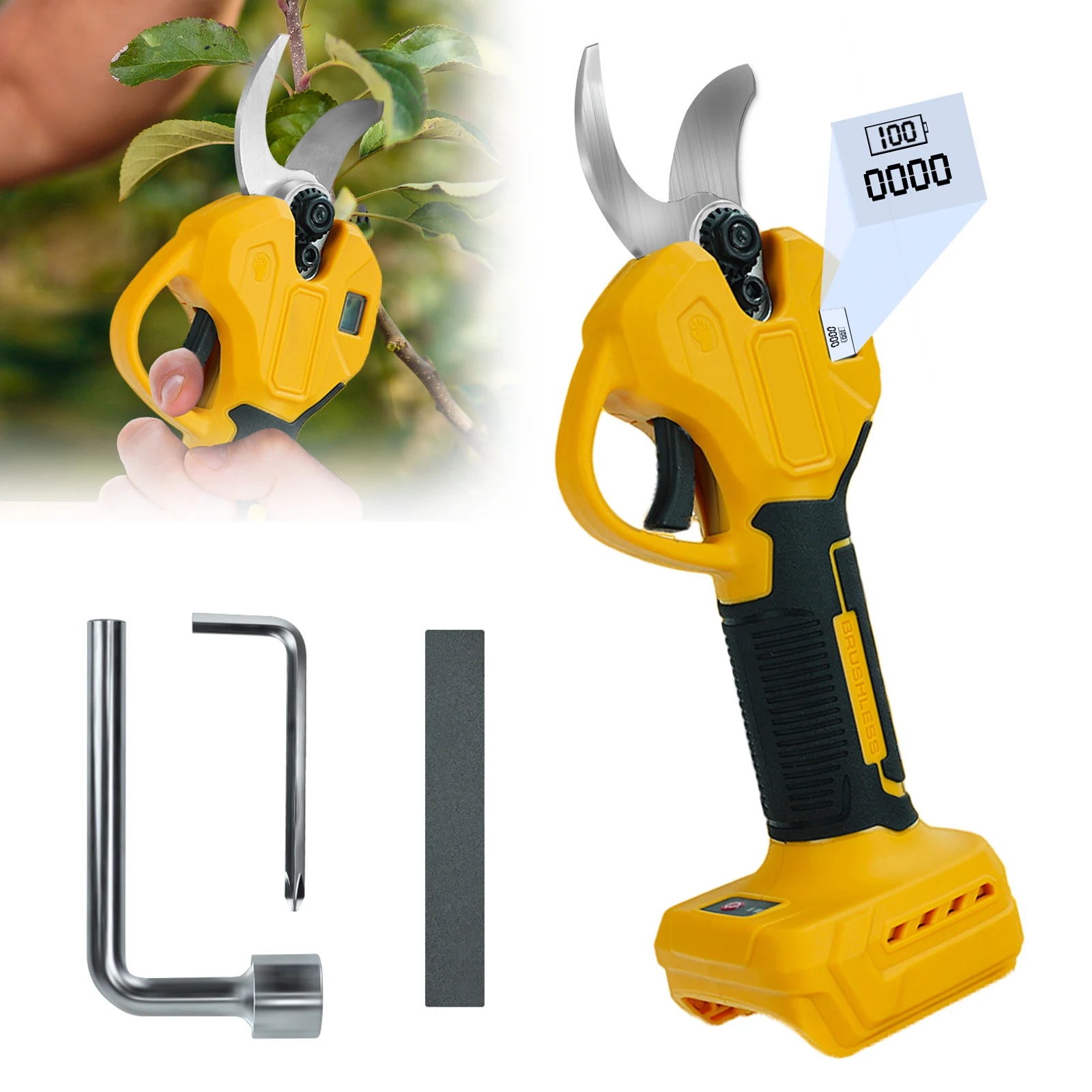 

30 мм бесщеточные электрические секаторы 600 Вт для аккумулятора DeWalt 20 В, аккумуляторный секатор, секатор для садовых деревьев (без батареи)