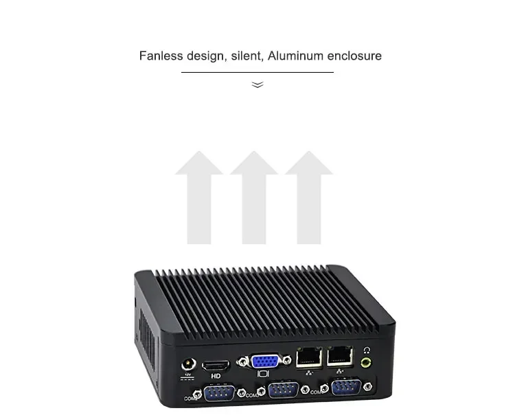 HD Video 2*lan 4*com Ports 3*USB 2.0 1*USB3.0 Mini itx Industriecomputergehäuse Lüfterlos Mini Stk