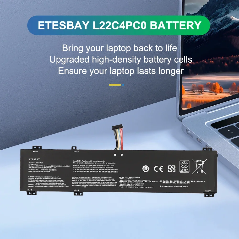 ETESBAY L22C4PC0 L22M4PC0 80Wh Laptop Battery For Lenovo Legion Pro 5 16ARX8 16IRX8 16IRX9 Legion Pro 7 16ARX8H 16IRX8 16IRX9H