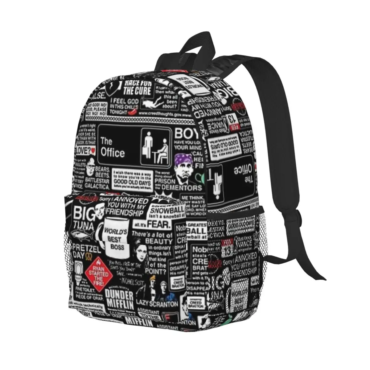 Mochila impermeável estudante de grande capacidade, sábias palavras do escritório para meninas e meninos, leve, 15"