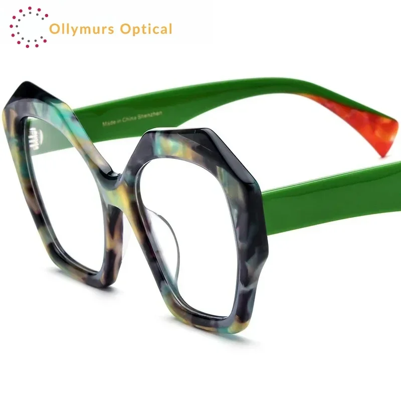 Oversize Big Circle Cat Eye Women Glasses Optical Eyewear Frame Colorful Acetate High End Gafas for Prescription Lenses Female