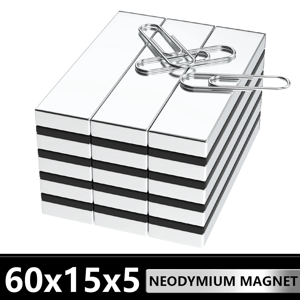 

1~15Pcs Block Magnet 60mm x 15mm x 5mm N35 NdFeB Super Powerful Neodymium Magnets Strong Permanent Magnetic imanes 60x15x5