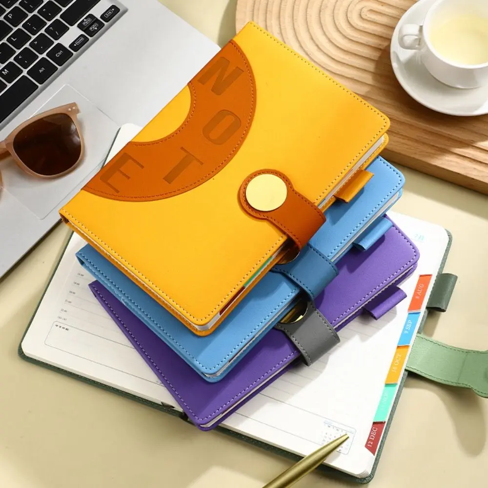 English 2026 Schedule Planner Notepad Wear-resistant 12 Months 365 Days Efficiency Notebook Thick Paper PU Leather Cover