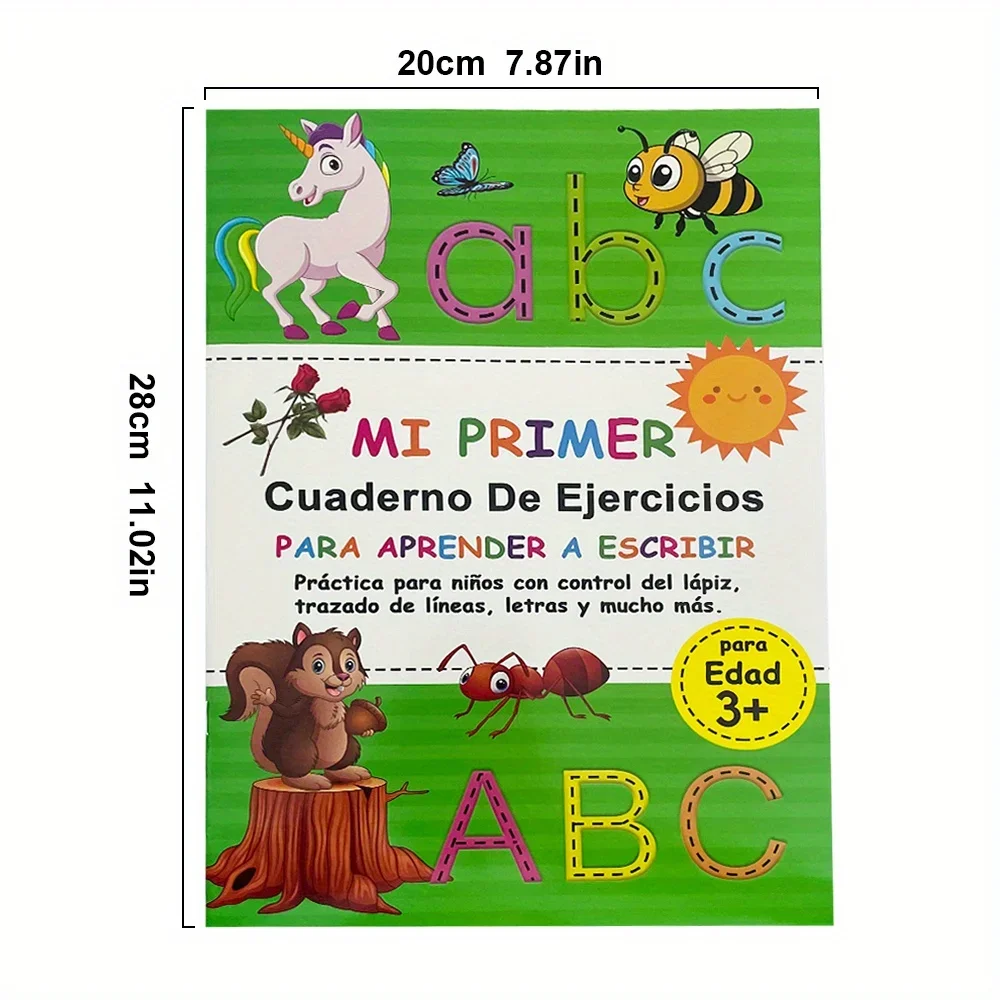 32 Pages Spanish ABC Workbook for Kids Handwriting Books | Pro-Educator Approved Letter Formation Practice for Ages 3+