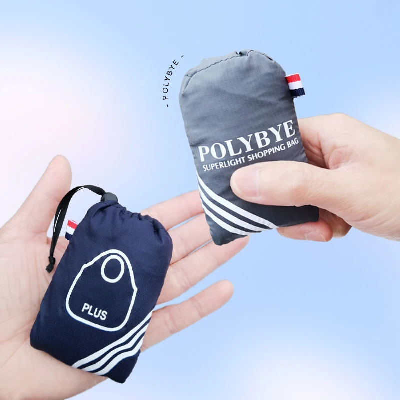 Polybye-Bolso de mano reutilizable superligero, bolsa de compras plegable de nailon ecológico, bolsa de comestibles, bolsa de almuerzo, bolsa de