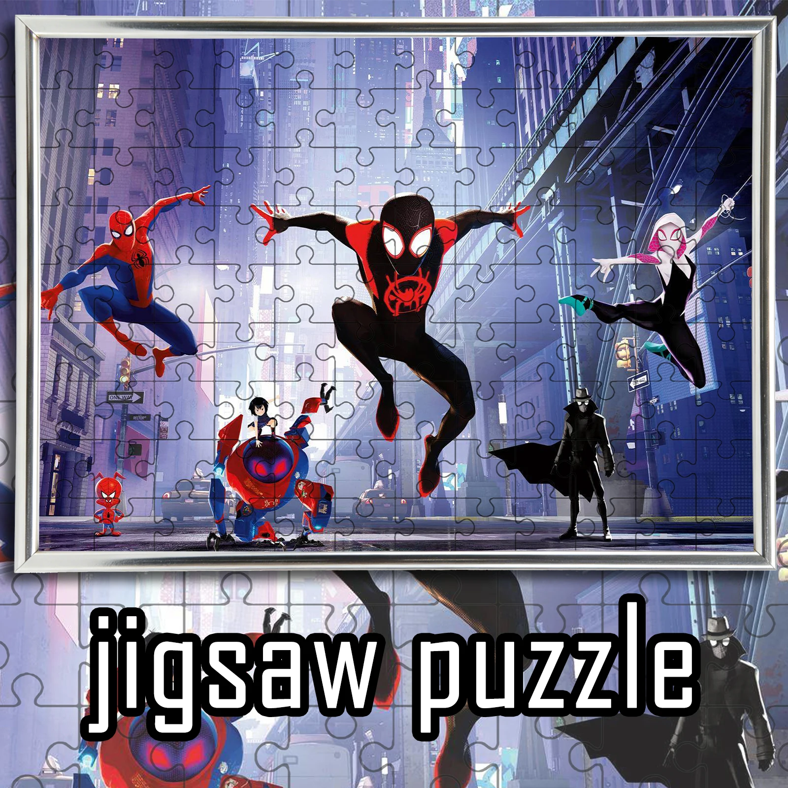 

Marvel Spider-Man Into the Spider-Verse theme jigsaw 108/200/300/500/1000pcs wooden floor game puzzle,cool home decoration,gift