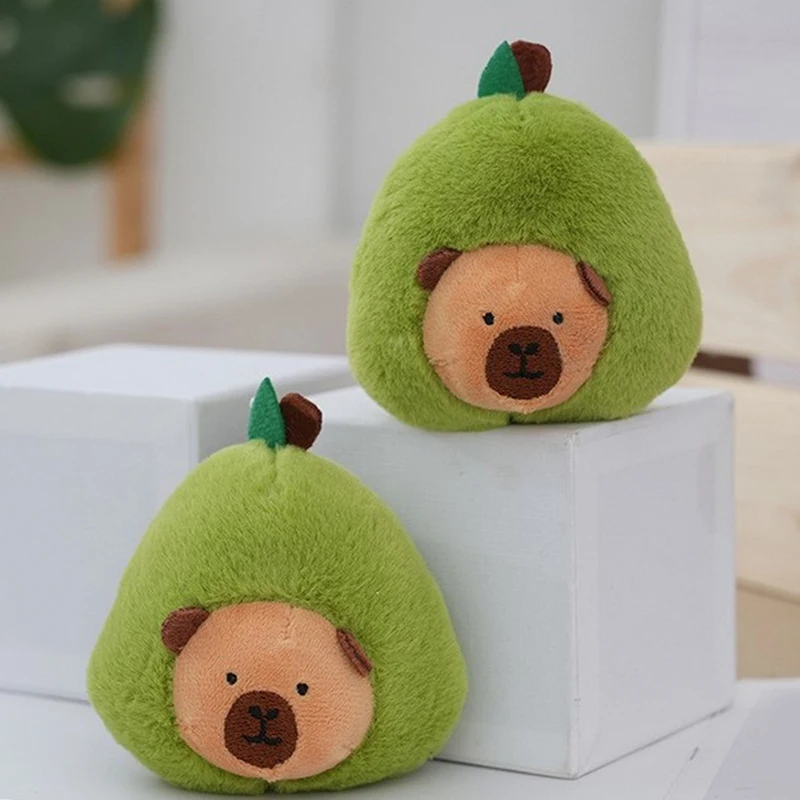 Cute New Avocado Capybara Pendant Plush Toy Doll Bag Hanging Ornaments Cute Keychain Doll Desktop Doll Ornaments Car Pendant