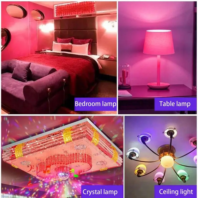 RGB مصابيح كهربائية عكس الضوء LED لمبات 16 ألوان RGB لمبة LED متعدد الألوان لمبة الإضاءة المنزلية 24 مفتاح التحكم عن بعد مصباح ذكي