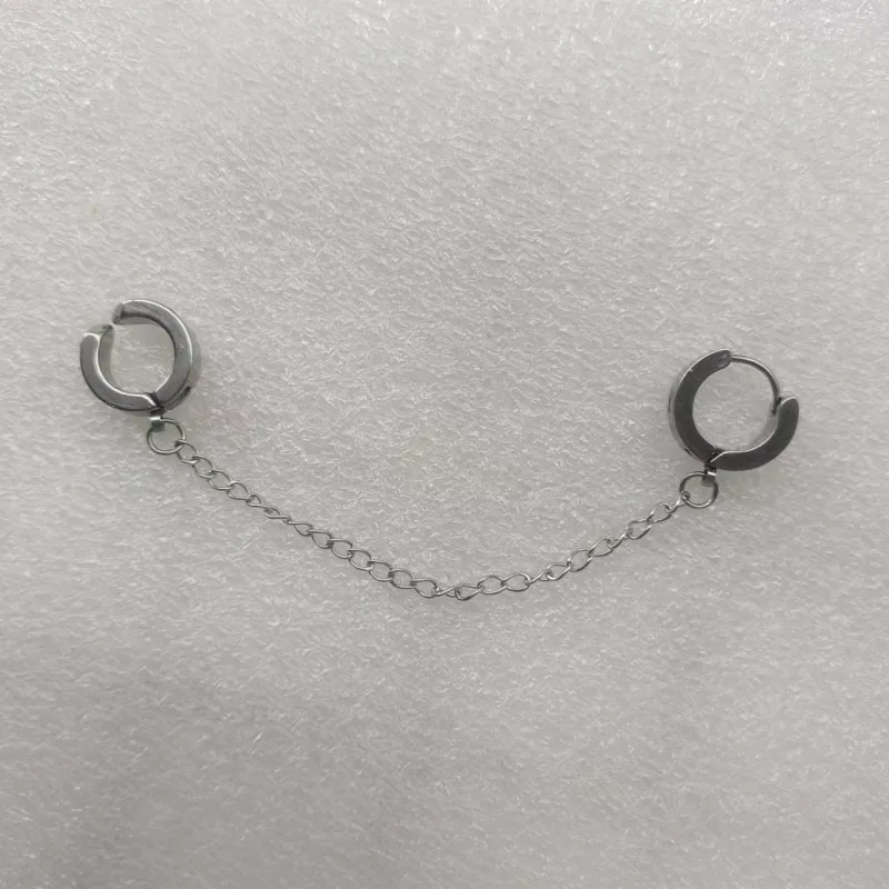 1 Pcs Stainless Steel Painless Ear Clip Earrings for Men Women, Punk Silver Color Non Piercing Fake Earrings Jewelry Gifts