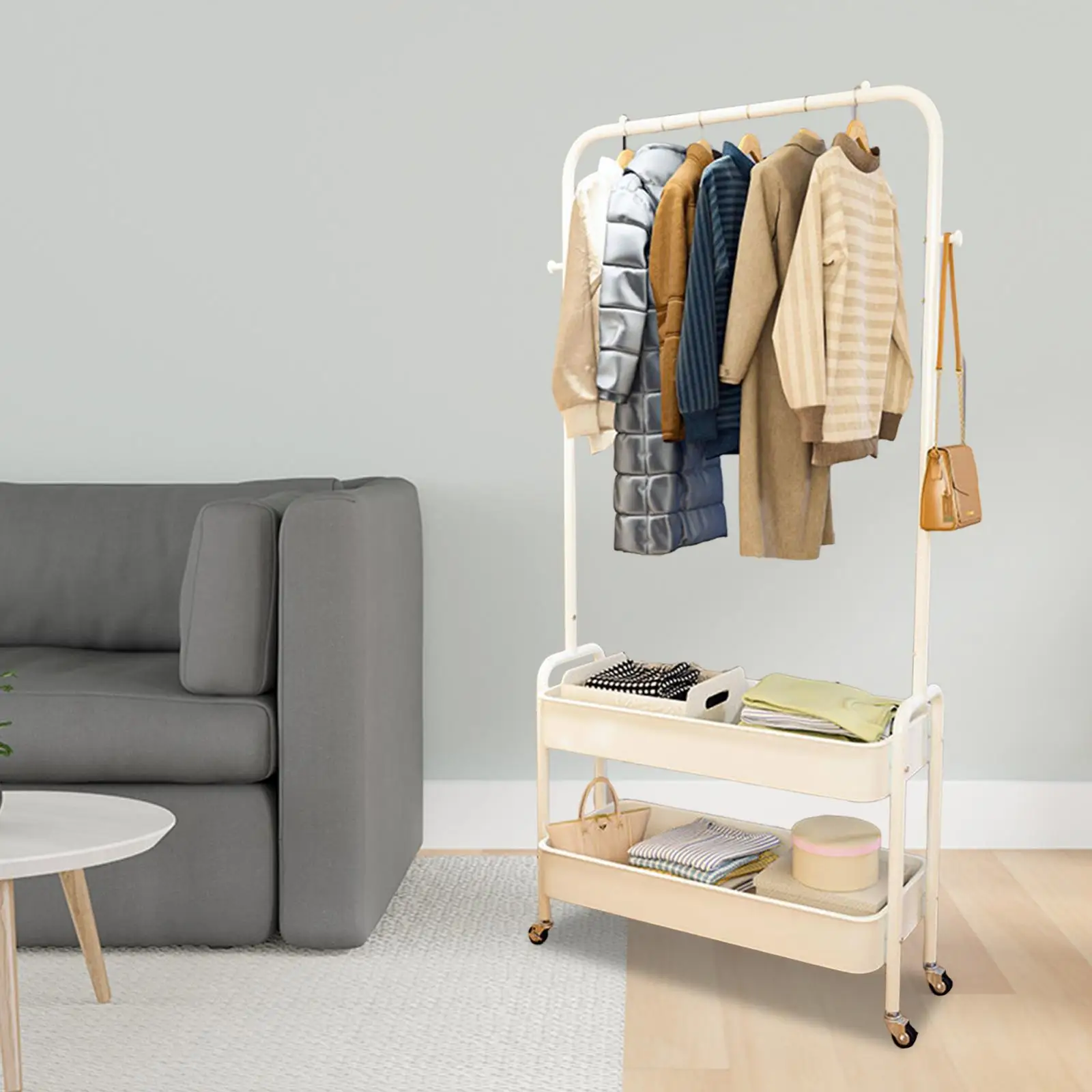 

Coat Rack 50kg Load Capacity Accessories for Closet Living Room Handbags