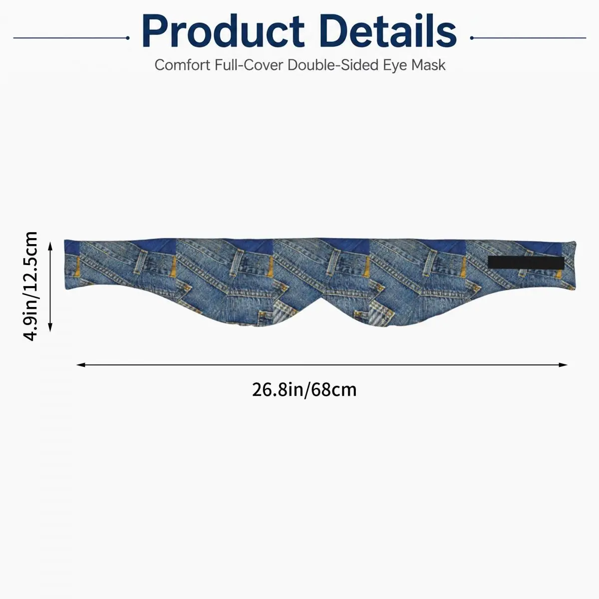 Behind Pants I Love Bluejeans Denim sleep eye mask Light Blocking Portable Eye Cover for Girls Boys Travel Eyeshade eyepatch