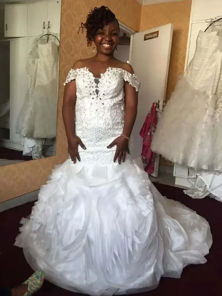 

Свадебное платье с открытыми плечами и аппликациями из бисера по индивидуальному заказу для невесты Robe De Mariage 2023, свадебное платье Nouveauté