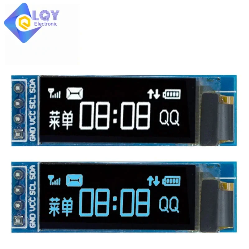 

LQY 0.91 Inch OLED Module 0.91" White/Blue 128X32 OLED LCD LED Display Module IIC Communicate for Ardunio