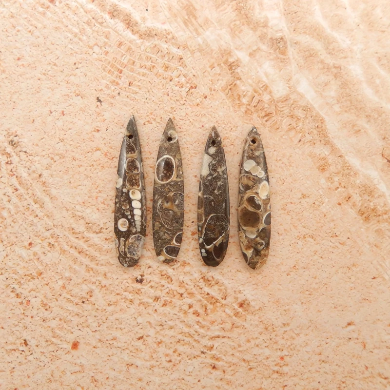 

4 шт., натуральный агат Turitella, упругие камни, уникальные зразки драгоценных камней с узором для исцеления ювелирных изделий, коллекционные предметы 39x9x4 мм-7,5 г