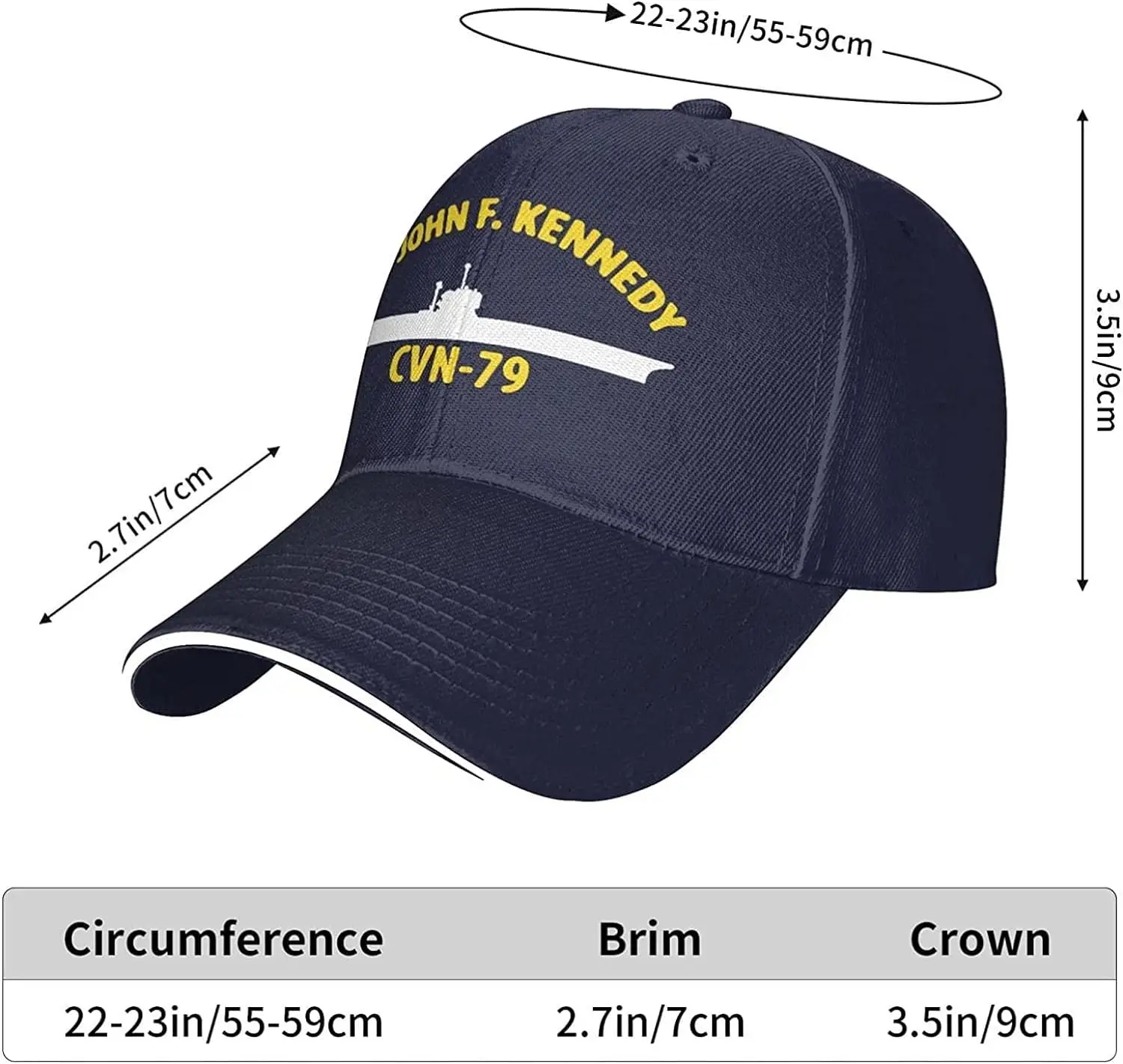 USS John F Kennedy CVN-79  Baseball Cap Adjustable Dad Hat