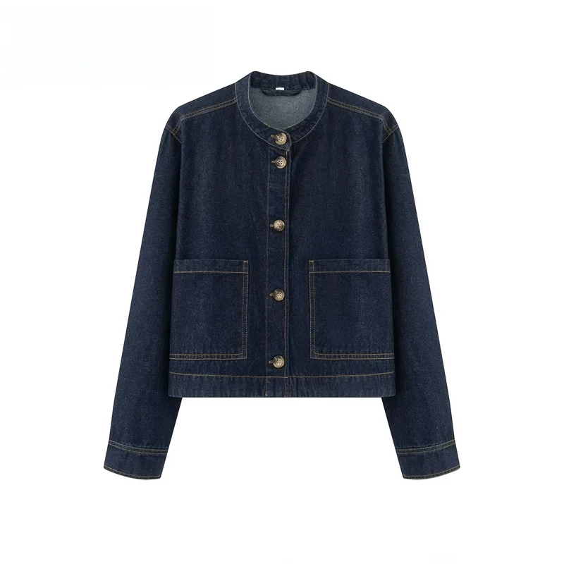 Fashionable Versatile Casual Plaid Fabric Jacket Women's Short Outerwear Polyester Fiber Non-Shrinking Ladies' Coat