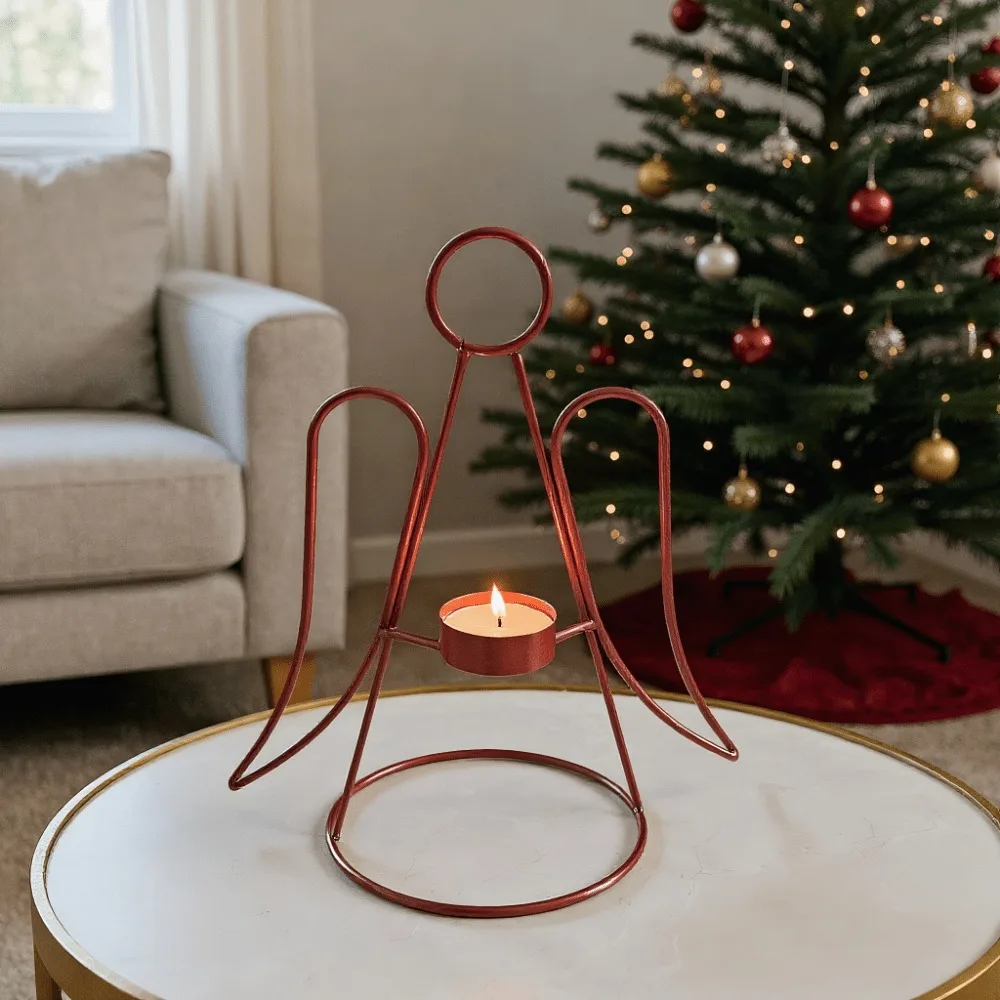 

2 шт., железный подсвечник в форме ангела, праздничные декоративные подсвечники для подставки для свечей, Рождественский домашний настольный декор