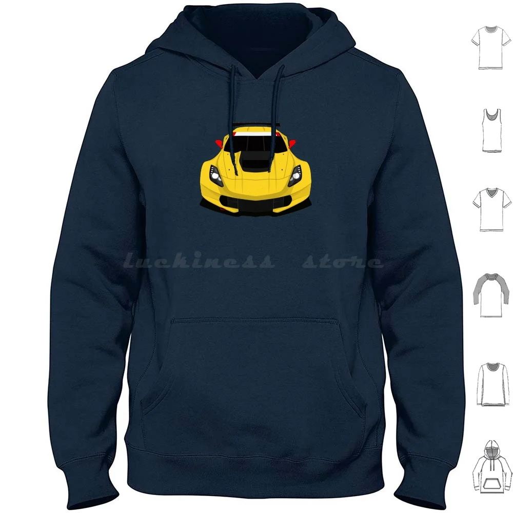 American Race Car Hoodies Long Sleeve Racing Race Racecar Gt Lemans C7 C7R C7 R 24 Daytona Oliver Gavin Garcia 24